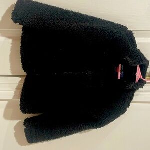 Black Fleect Full Zip Girls Lightweight Jacket